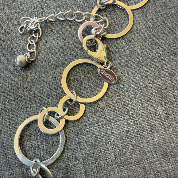 Vintage Chico’s Silver Tone Circle Chain 34 Long Necklace Signed - Picture 2 of 3